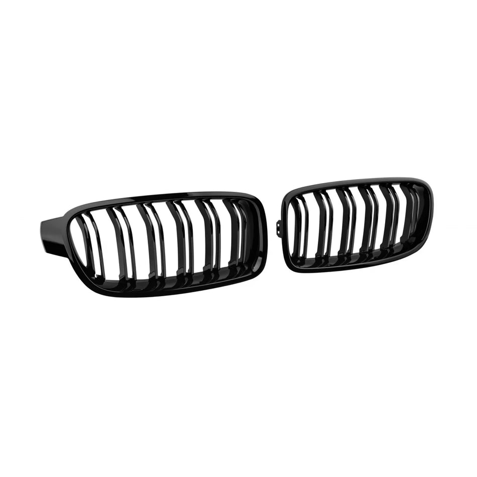 Griglia Doppia Nera Lucida Anteriore per BMW Serie 3 F30 2011-2019