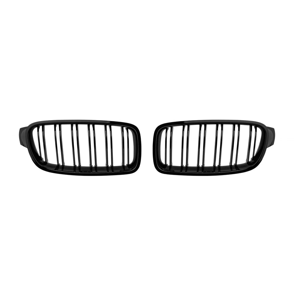 Griglia Doppia Nera Lucida Anteriore per BMW Serie 3 F30 2011-2019