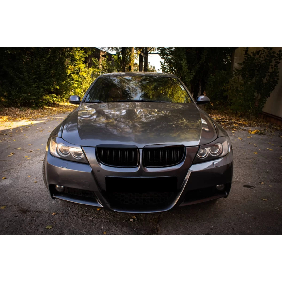 Griglia Doppia a Listelli Neri per BMW Serie 3 E90 Berlina 2005-2008
