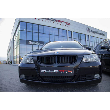 Griglia Doppia a Listelli Neri per BMW Serie 3 E90 2005-2008 Berlina e Touring