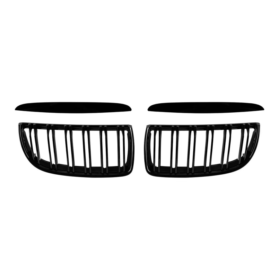Griglia Doppia a Listelli Neri per BMW Serie 3 E90 Berlina 2005-2008