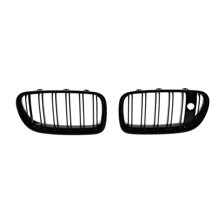 Griglia Doppia a Listelli Neri Lucidi Anteriore per BMW Serie 5 F10 2013-2017