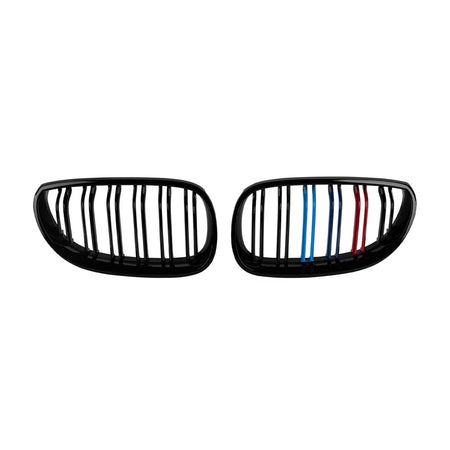 Griglie Doppie Nere Lucide con Decorazione M per BMW Serie 5 E60 2004-2010