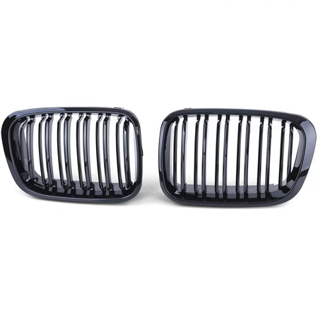 Griglia Doppia Alette Lucida Anteriore per BMW Serie 3 E46 98-01 Berlina Touring