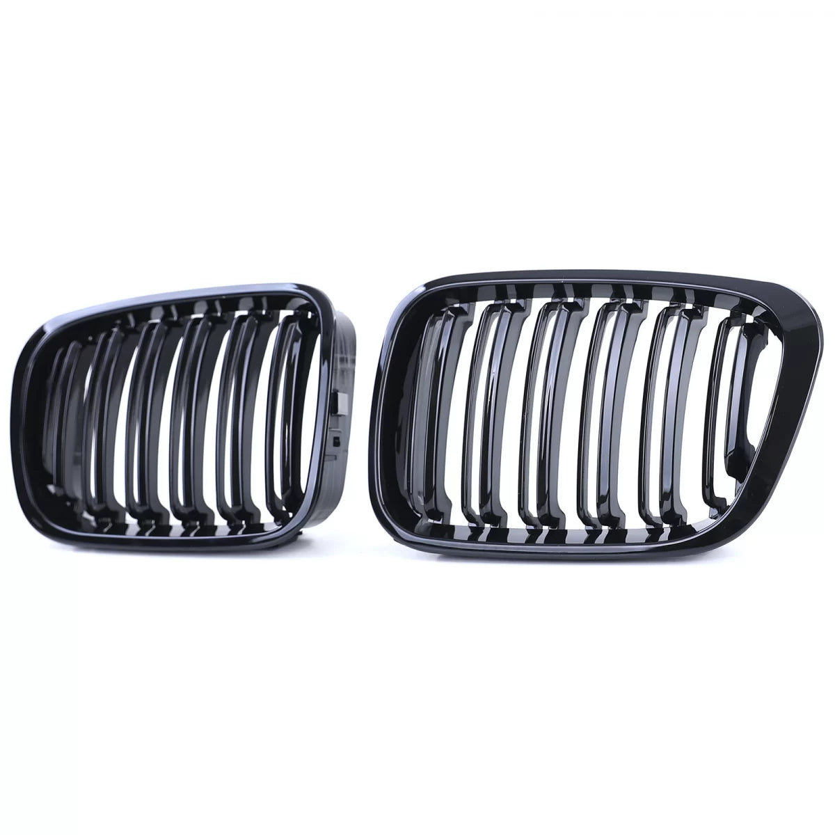 Griglia Doppia Alette Lucida Anteriore per BMW Serie 3 E46 98-01 Berlina Touring
