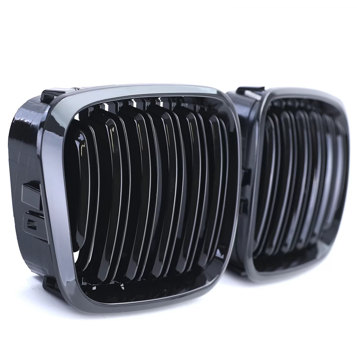 Griglia Doppia Alette Lucida Anteriore per BMW Serie 3 E46 98-01 Berlina Touring