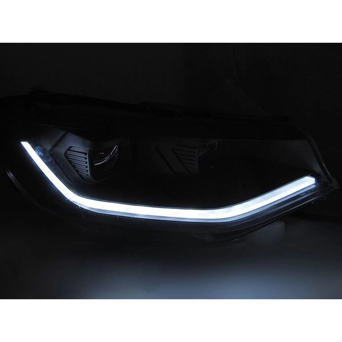 Fari Diurni Tuning Anteriore Dx e Sx con Base Nera per Volkswagen Caddy dal 2020