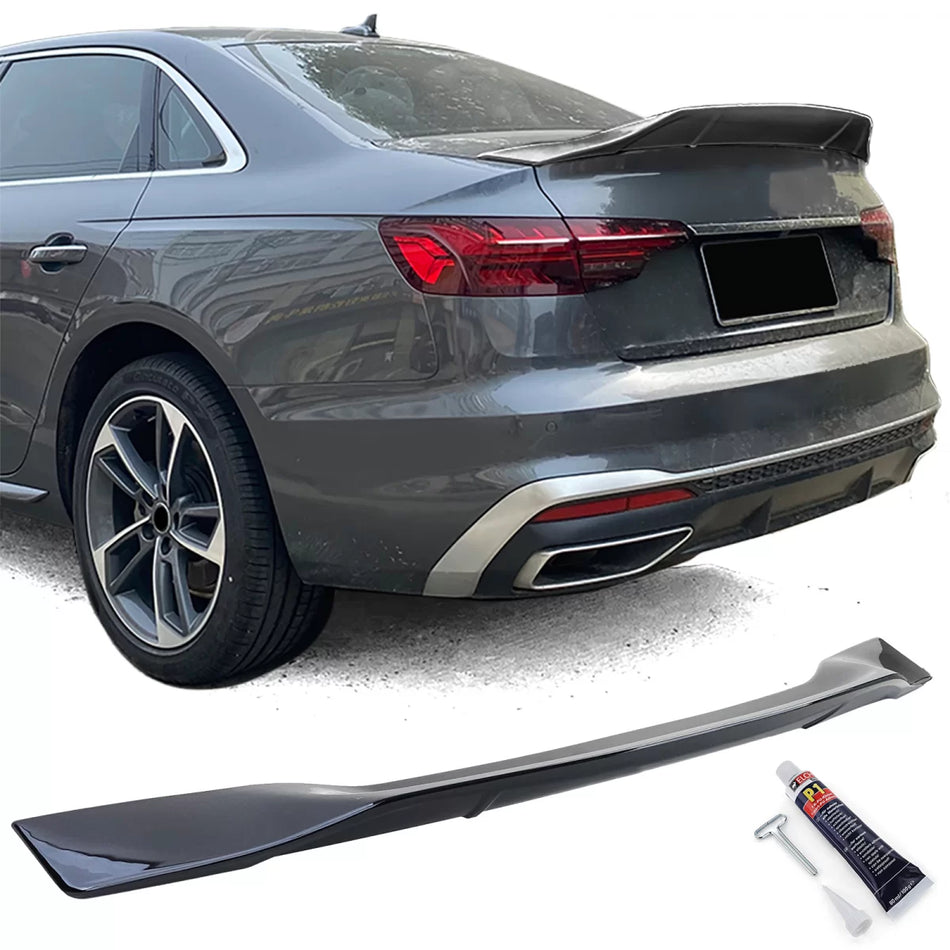 Spoiler Posteriore Ducktail Nero Lucido per Audi A4 8W 15-22 Berlina