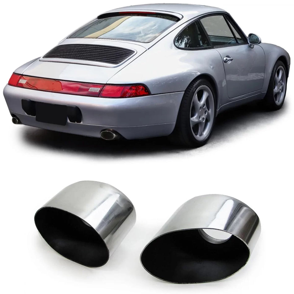Terminali di Scarico Acciaio Inox Lucido per Porsche 911 993 3.6 200kw 210kw