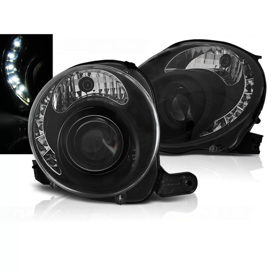 Fanale Posteriore LED Nero per Fiat 500 07-15