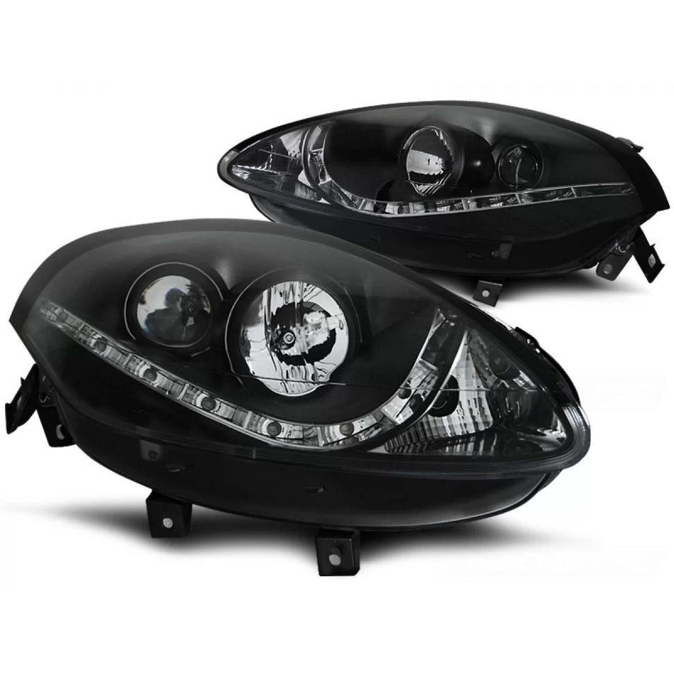 Fanali Daylight Neri Anteriori per Fiat Bravo Ii 07-15