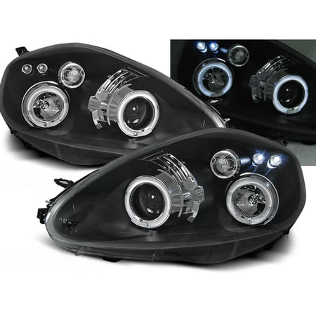 Fanali Angel Eyes Neri Anteriori Fiat Grande Punto 09.05-08