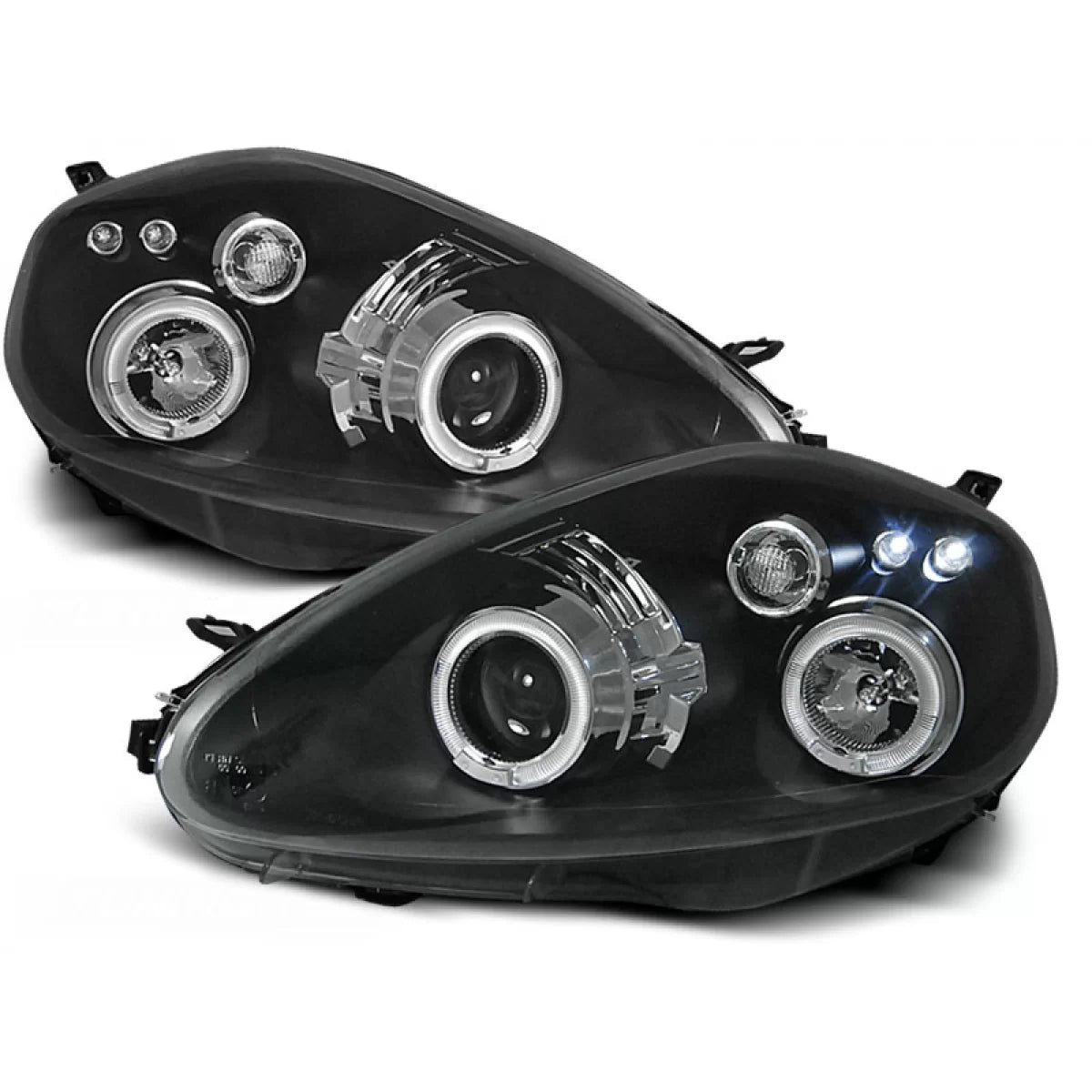 Fanali Angel Eyes Neri Anteriori Fiat Grande Punto 09.05-08