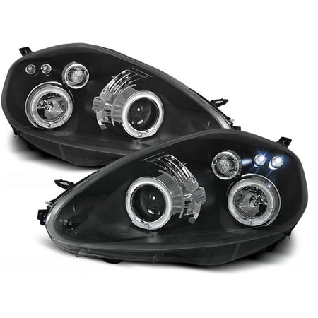 Fanali Angel Eyes Neri Anteriori Fiat Grande Punto 09.05-08