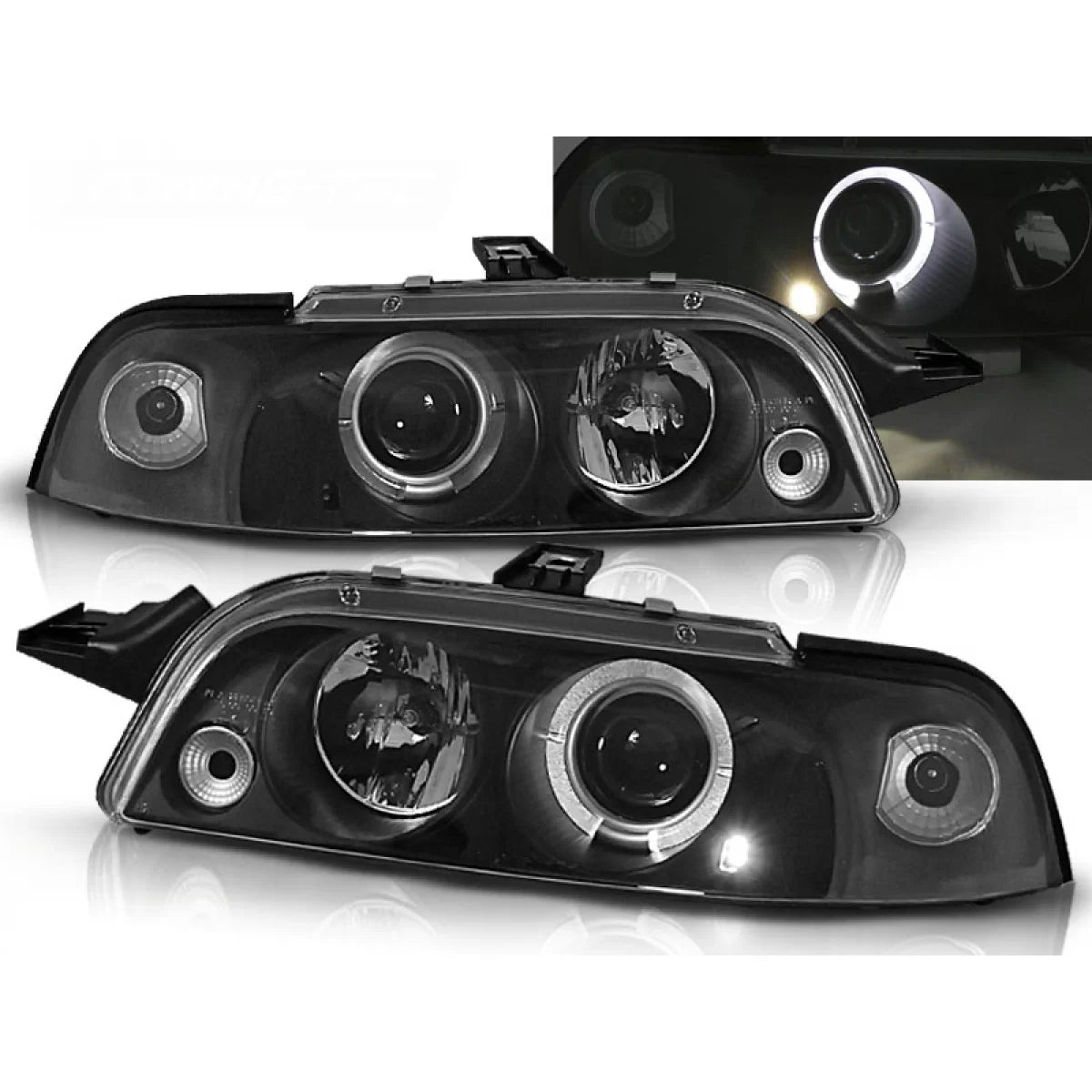 Fanale Anteriore Angel Eyes Nero per Fiat Punto 1 11.93-09.99