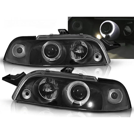 Fanale Anteriore Angel Eyes Nero per Fiat Punto 1 11.93-09.99