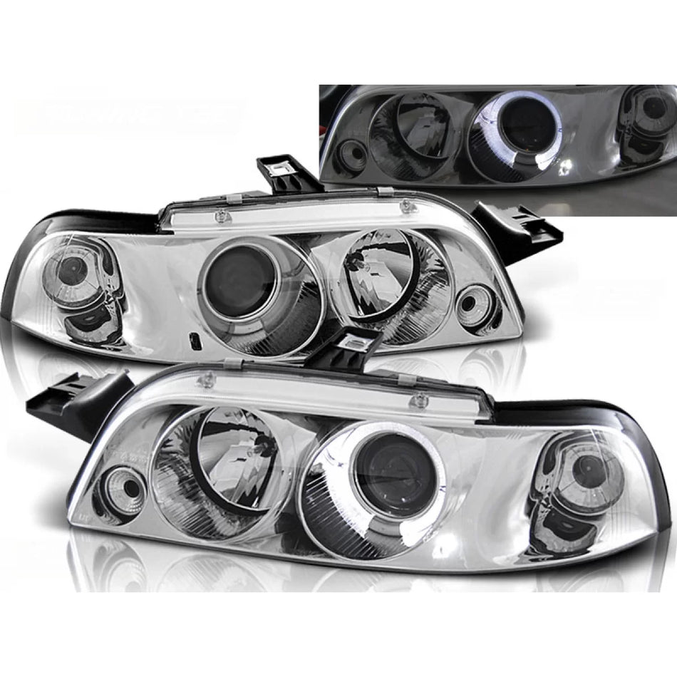 Fanali Angel Eyes Cromati per Fiat Punto 1 11.93-09.99