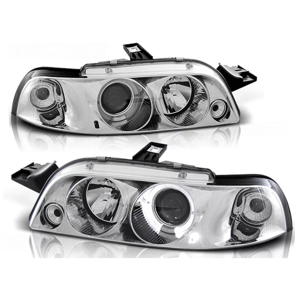 Fanali Angel Eyes Cromati per Fiat Punto 1 11.93-09.99