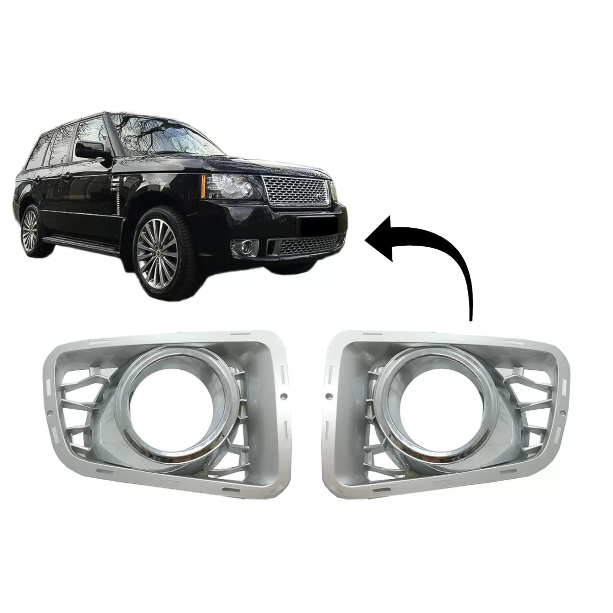 Fendinebbia Copri Luci Anteriori Argento Edition per Land Rover Range Rover