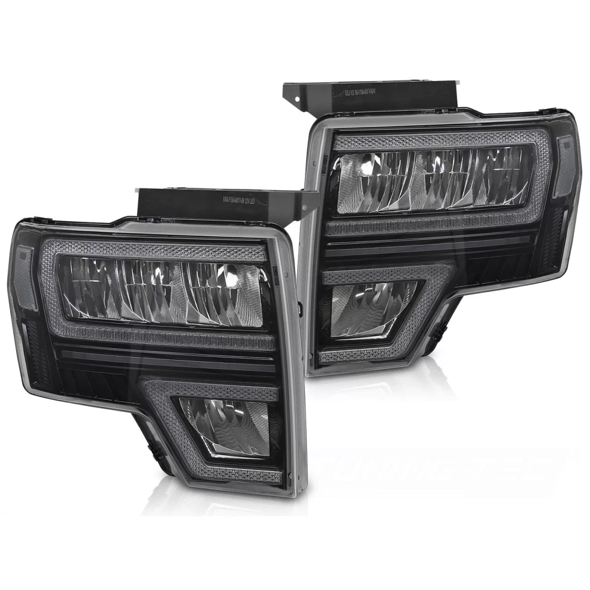 Luci Diurne LED Anteriori Nere Sequenziali per Ford F150 MK12 08-14