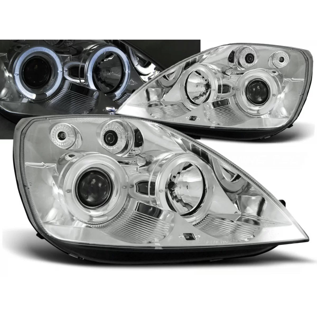 Fanale Angel Eyes Cromato Anteriore Ford Fiesta MK6 05.02-08.05