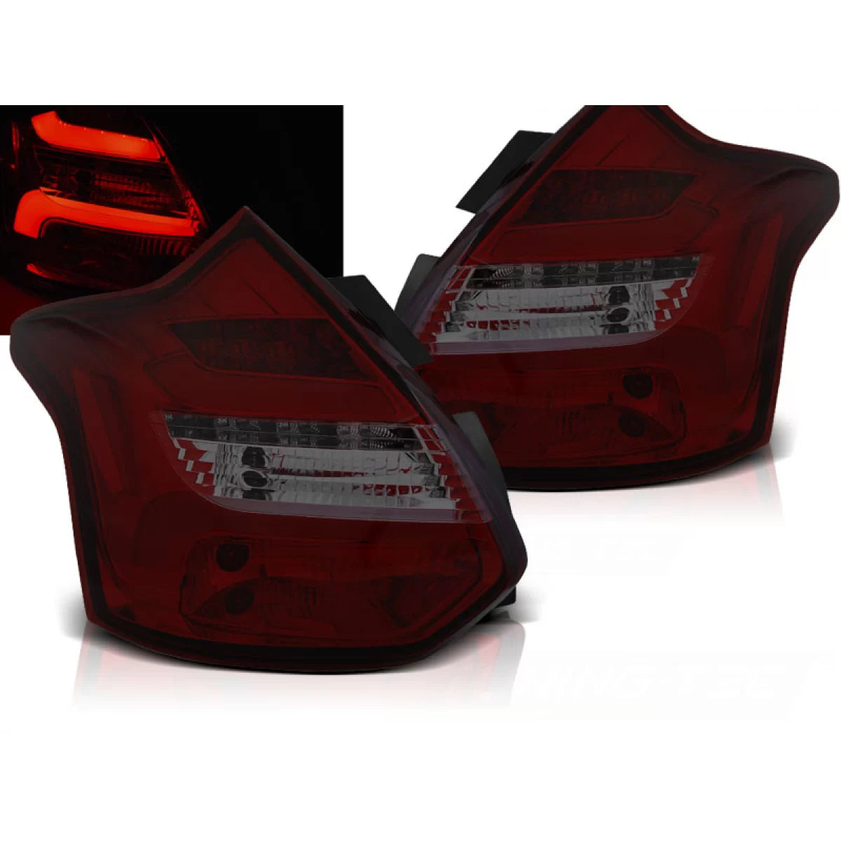 Barra LED Freccia Rossa Fumè Sequenziale Posteriore per Ford Focus 3 11-10.14