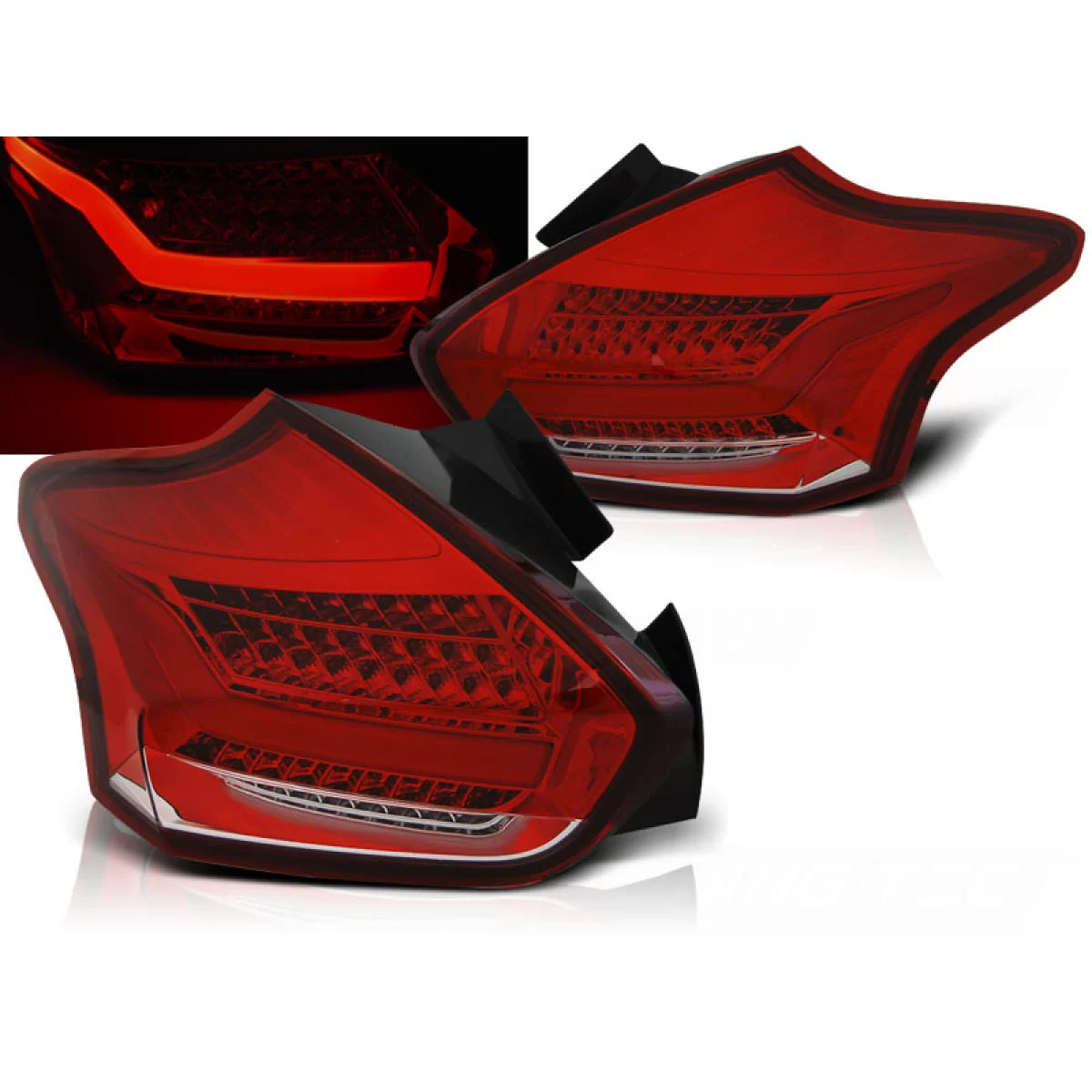 Fanali Posteriori LED Rosso Bianco Sequenziali per Ford Focus 3 15-18 Berlina 5