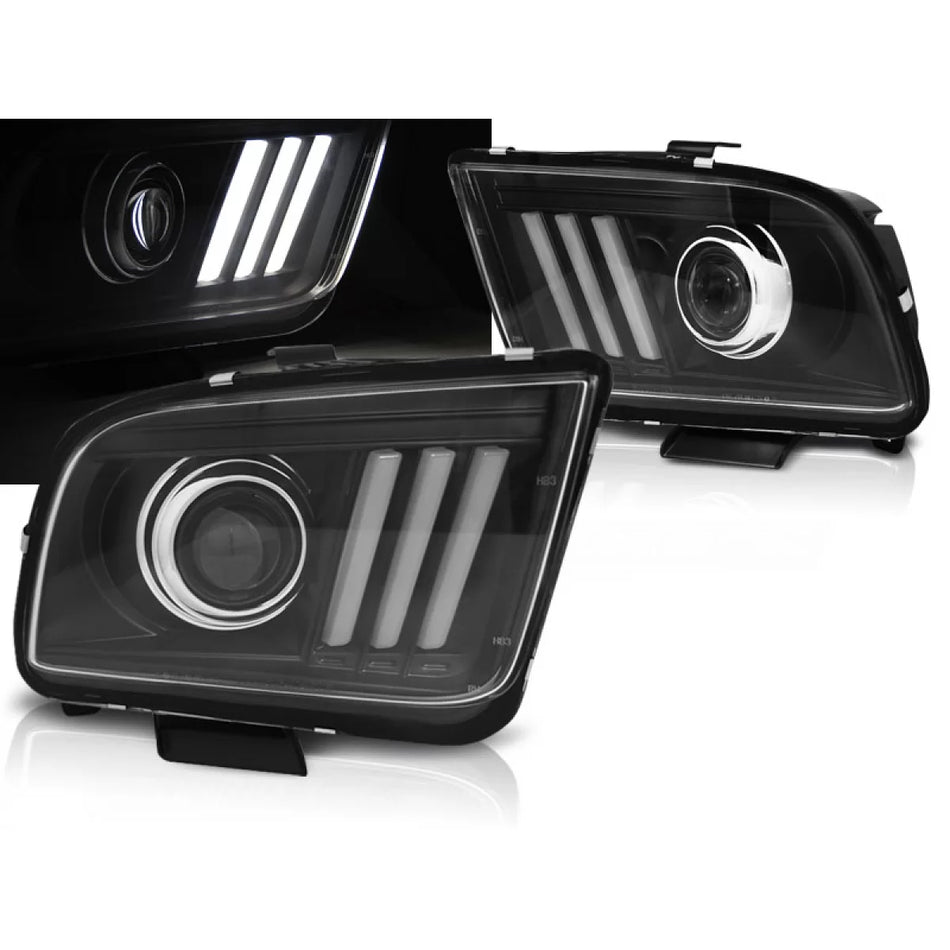 Fanale Tubolare Nero Anteriore Ford Mustang 04-09