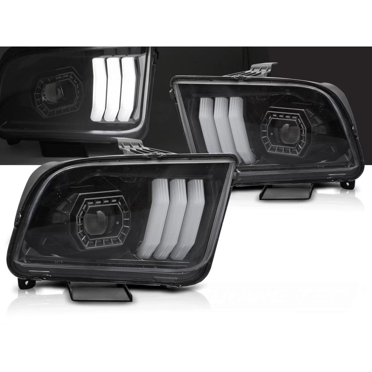 Fanale Tubolare Nero Anteriore Ford Mustang 04-09