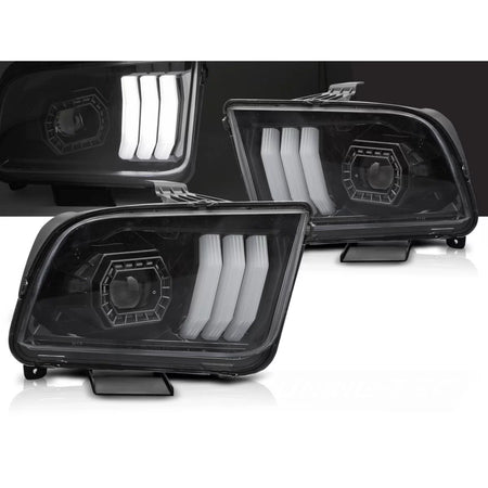 Fanale Tubolare Nero Anteriore Ford Mustang 04-09