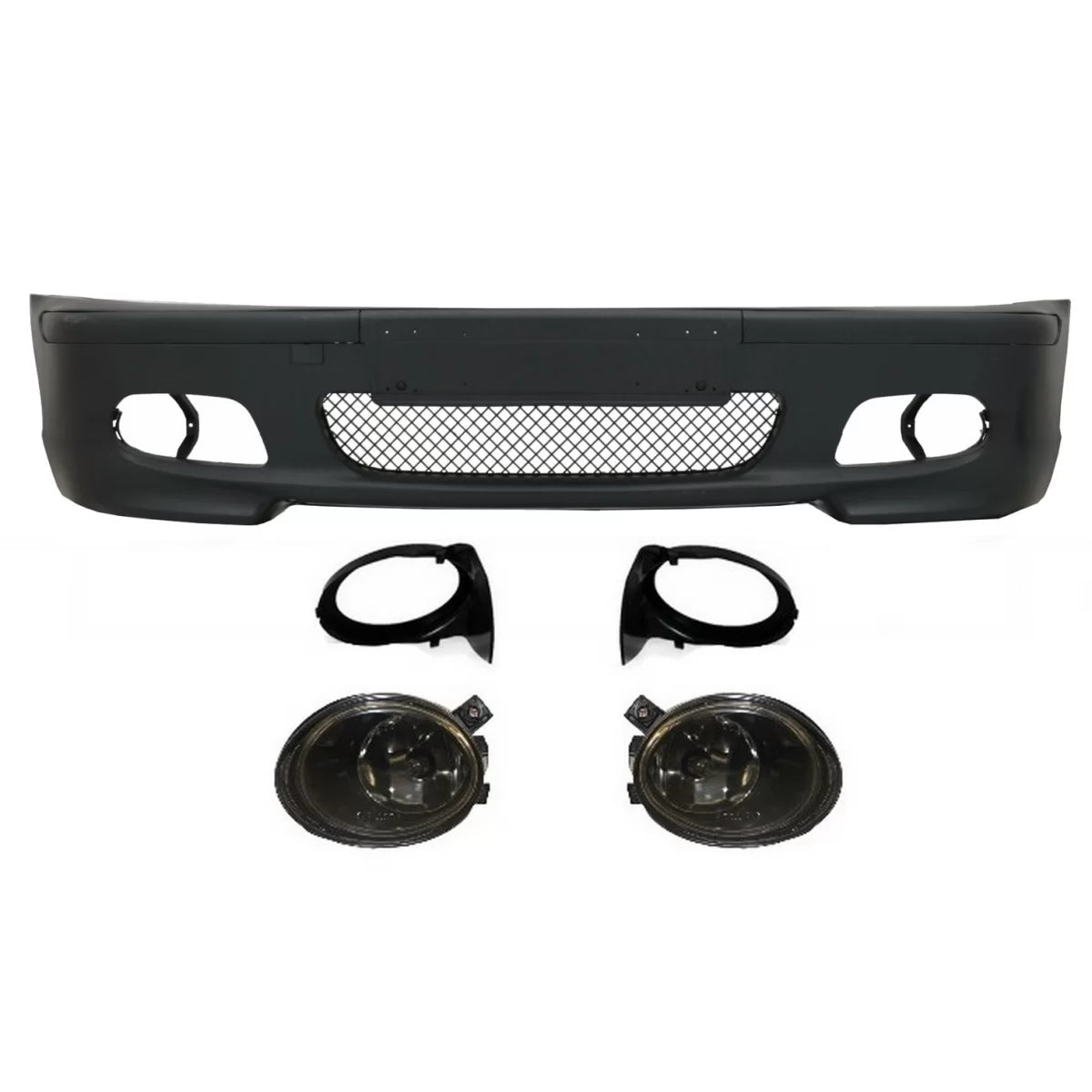 Paraurti Anteriore M-technik con Fari Fendinebbia Fumé per BMW Serie 3 E46
