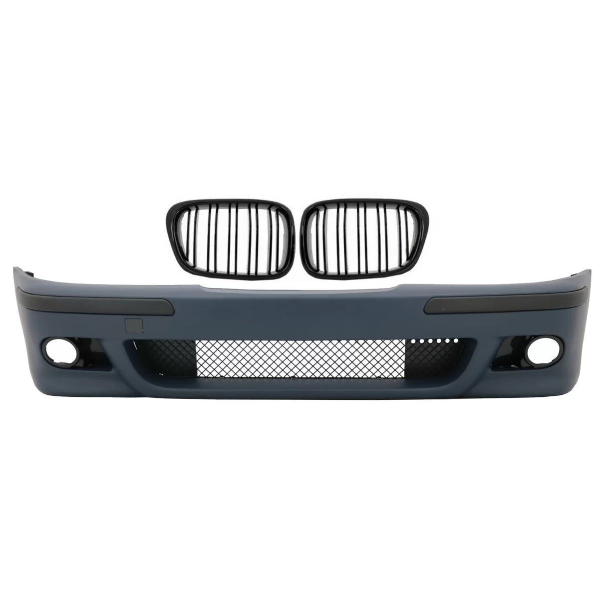 Griglia Centrale Paraurti Anteriore Doppia Striscia Nero Lucido per BMW Serie 5