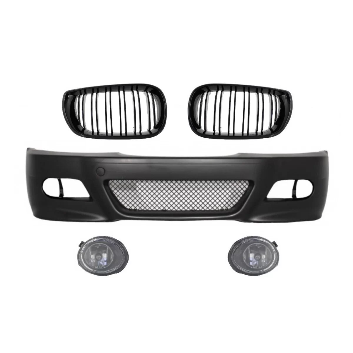 Paraurti Anteriore con Griglie Centrali Doppia Striscia e Fendinebbia M3 Look