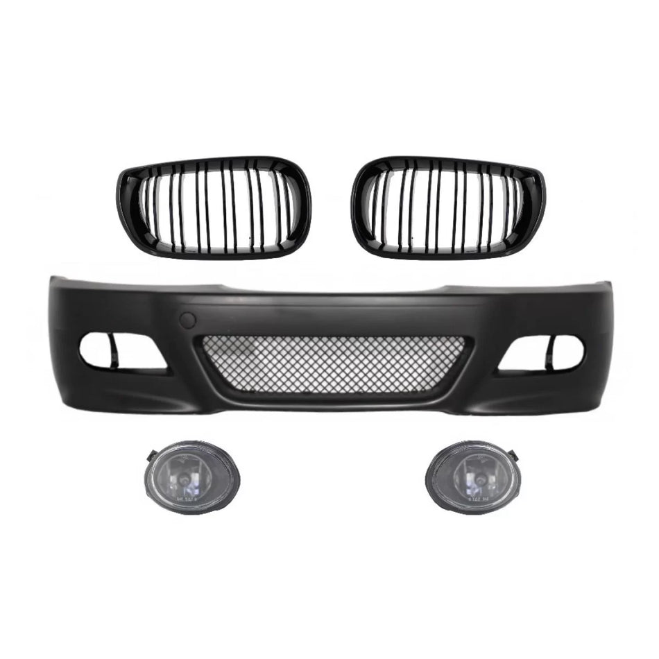 Paraurti Anteriore con Griglie Centrali Doppia Striscia e Fendinebbia M3 Look