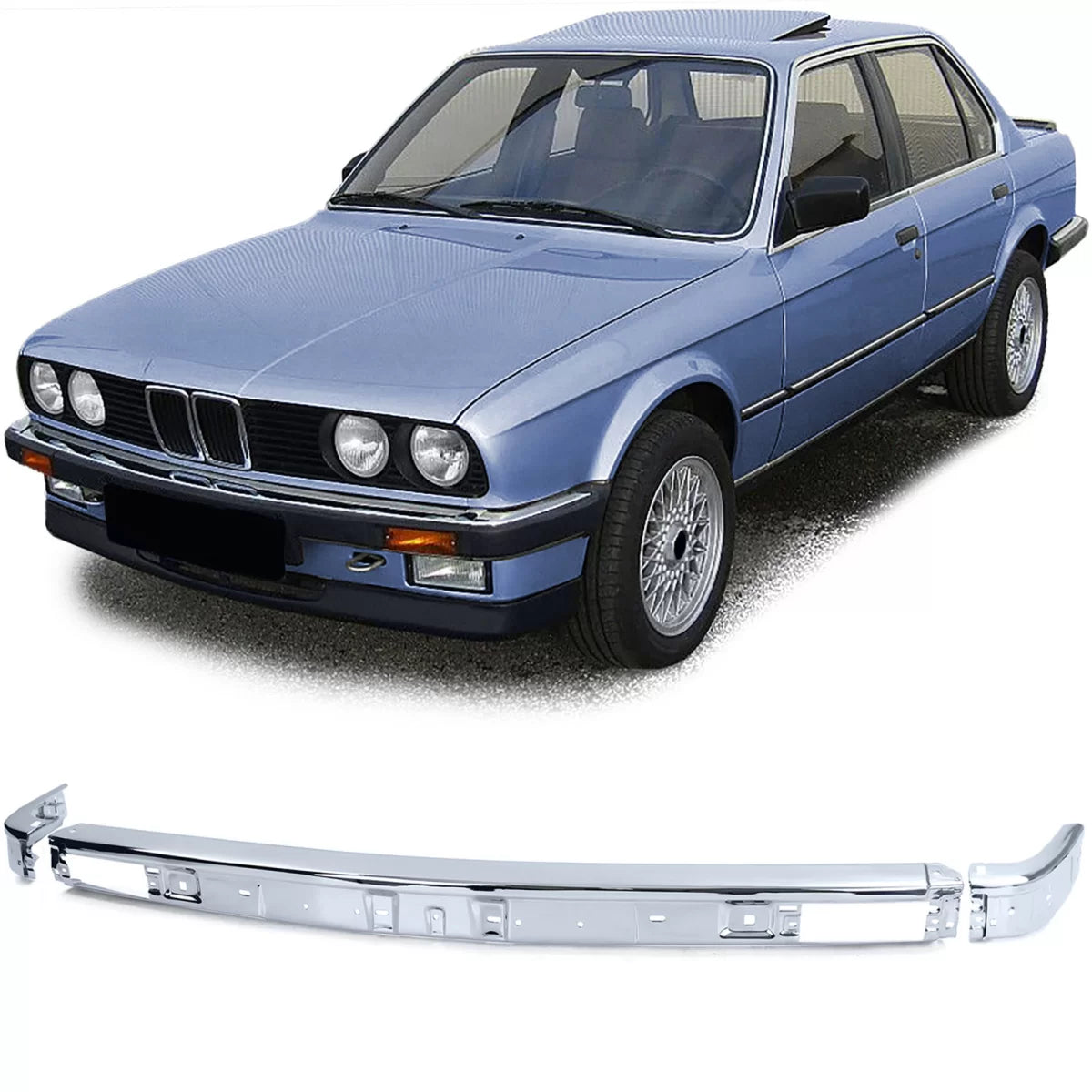 Paraurti Anteriore Cromato Destro Sinistro Centrale per BMW Serie 3 E30 82-87