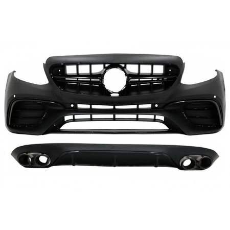 Paraurti Anteriore con Diffusore e Terminali Scarico E63 Design All Nero