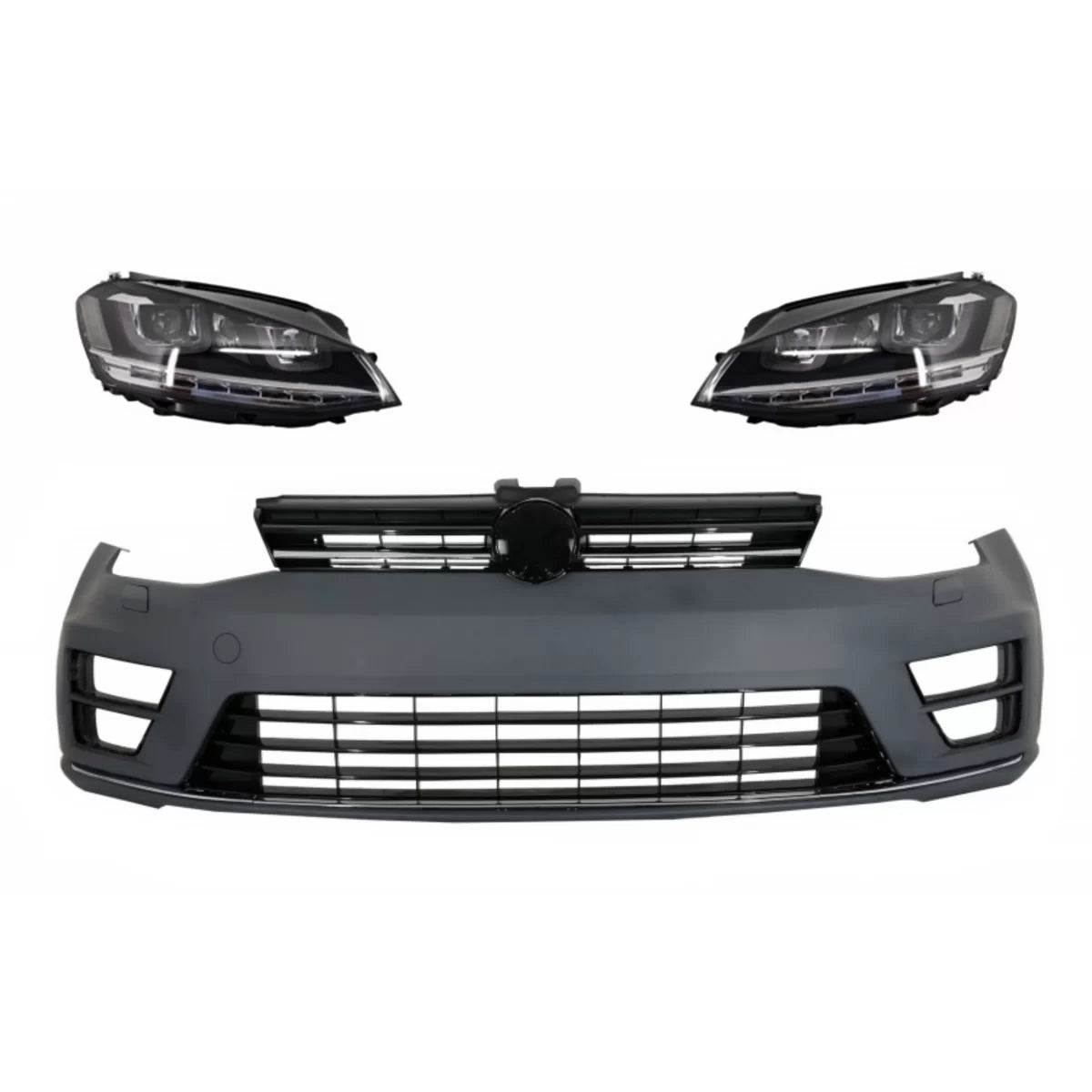 Paraurti Anteriore con Fari LED Dinamici Argento per Volkswagen Golf 7