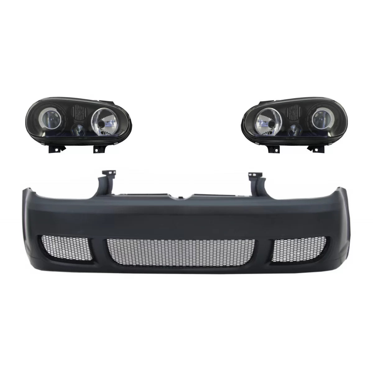 Paraurti Anteriore con Fanali Neri R32 Look per Volkswagen Golf Iv 4 MK4