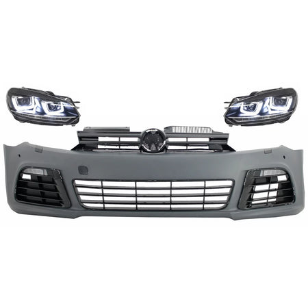 Paraurti Anteriore con Fari LED Direzionali Cromati per Volkswagen Golf Vi
