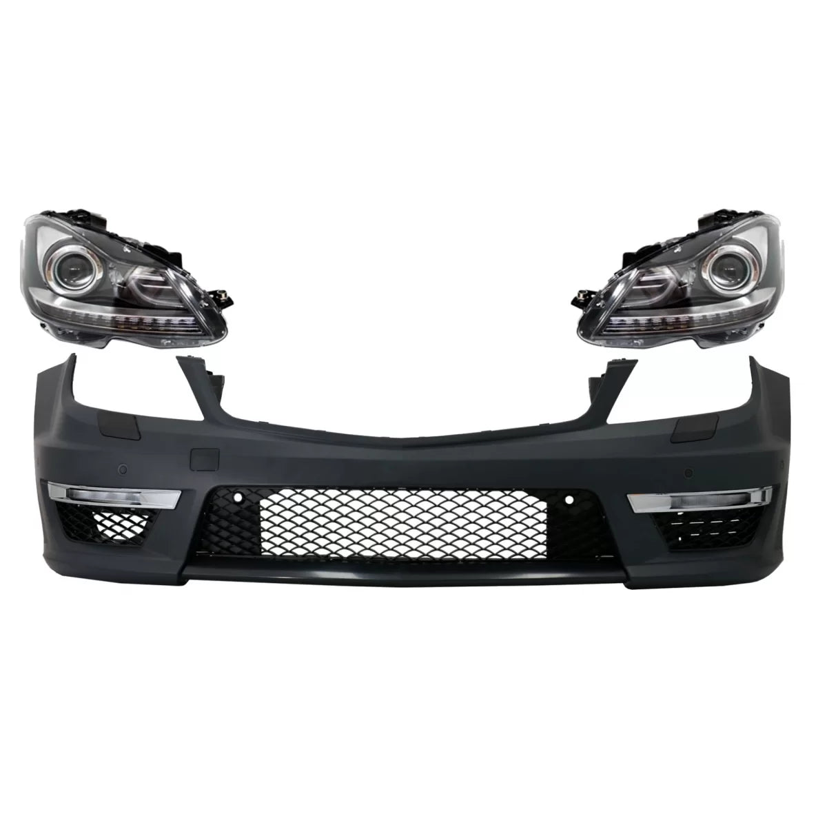 Paraurti Anteriore con Fari LED DRL Bi-xenon Mercedes Classe C W204 2012-2014