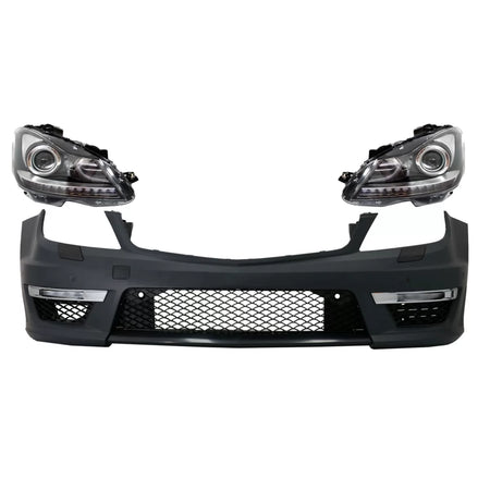 Paraurti Anteriore con Fari LED DRL Bi-xenon Mercedes Classe C W204 2012-2014