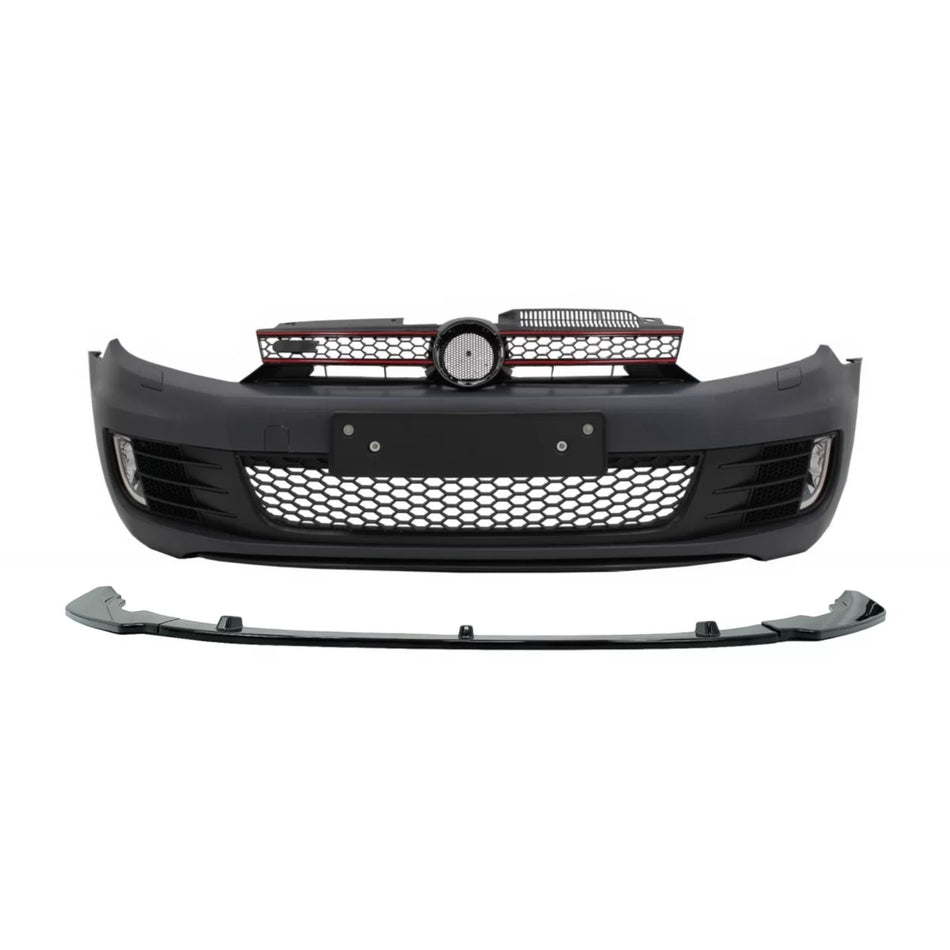 Paraurti Anteriore con Spoiler Estensione Nero Lucido per VW Golf Vi 2008-2013