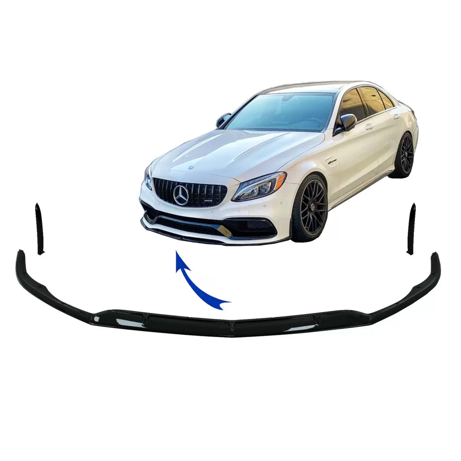 Spoiler Paraurti Anteriore Nero Mercedes Classe C W205 S205 2014-2018