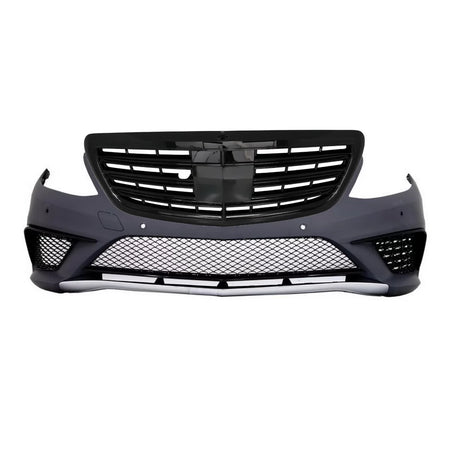 Paraurti Anteriore S63 Design con Griglia Centrale Nero Lucido per Mercedes