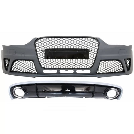 Paraurti Anteriore con Diffusore Posteriore e Terminali Scarico per Audi A4 B8