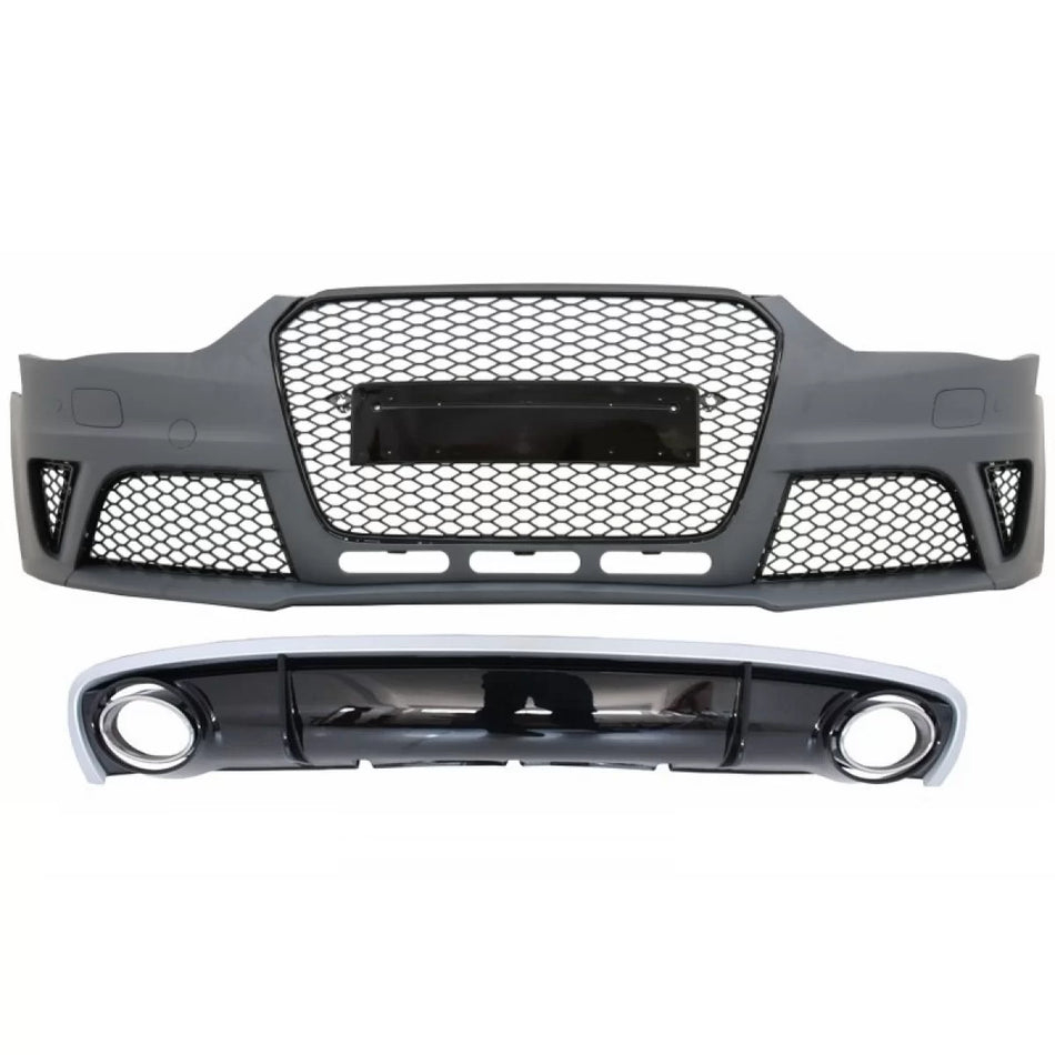 Paraurti Anteriore con Diffusore Posteriore e Terminali Scarico per Audi A4 B8