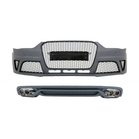 Paraurti Anteriore con Diffusore Posteriore e Terminali Scarico RS4 Audi A4 B8