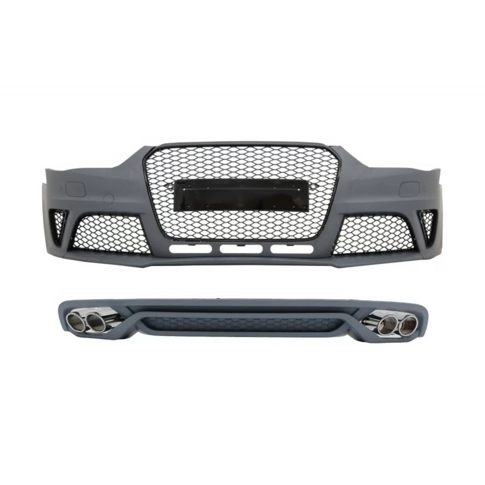 Paraurti Anteriore con Diffusore Posteriore e Terminali Scarico RS4 Audi A4 B8
