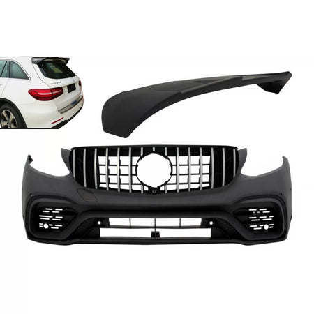 Paraurti Anteriore con Spoiler Tetto Posteriore per Mercedes GLC X253 2015-2019