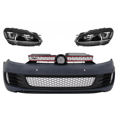 Paraurti Anteriore con Fari LED Dx VW Golf 6 2008-2013 GTI U Design Cromato